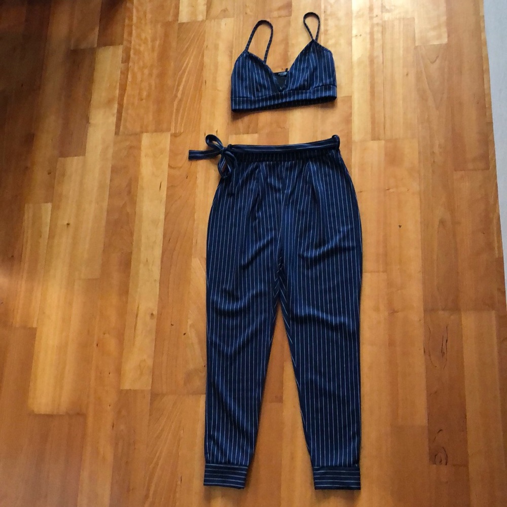 Crop Top and Pants Set